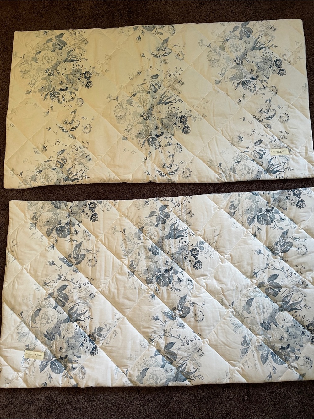 Cabbage’s & Roses London Blue White Constance Floral Quilt King Pillow Sham (2)